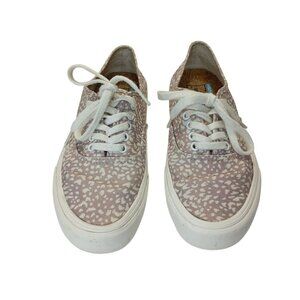 Vans Womens Sneakers Size 8.5 Mens Sz 7.0 Animal Print Canvas Lace-Up Casual